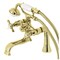 Kingston Brass KS248PB Deck Mount Clawfoot Tub Faucet with Hand Shower, Polished Brass KS248PB - alternate 1